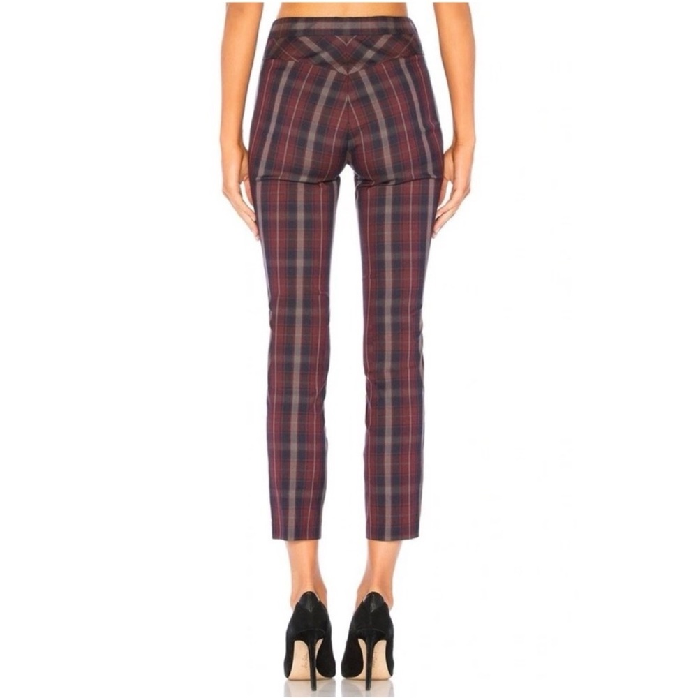 NWT sz 4 rag & bone Simone High Rise Cropped Pants - Burgundy & Navy - Picture 4 of 7